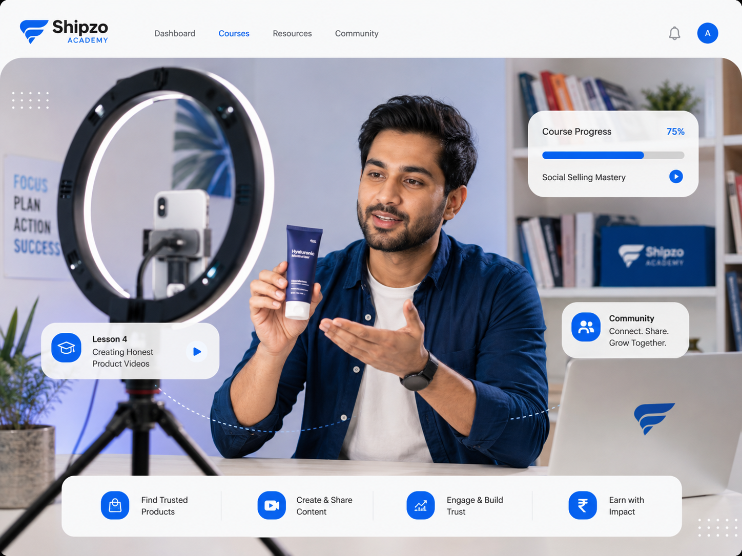 Creator product demo recording setup for reseller training